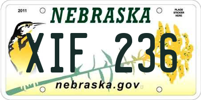 NE license plate XIF236