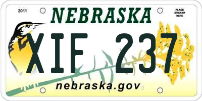 NE license plate XIF237