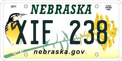 NE license plate XIF238