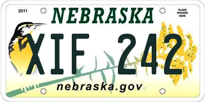 NE license plate XIF242