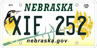 NE license plate XIF252
