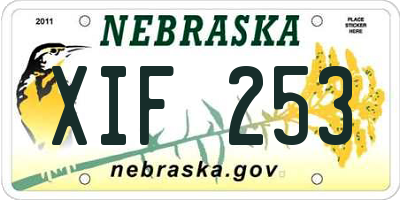 NE license plate XIF253
