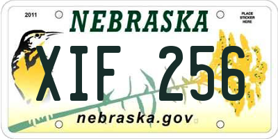 NE license plate XIF256