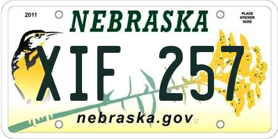NE license plate XIF257