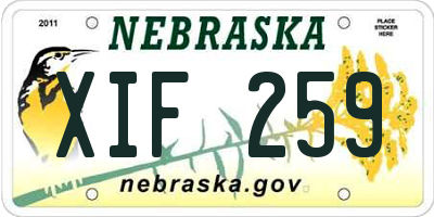 NE license plate XIF259