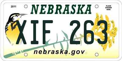 NE license plate XIF263