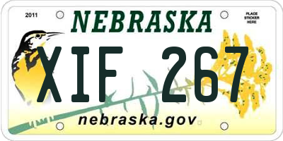 NE license plate XIF267