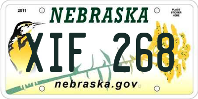 NE license plate XIF268