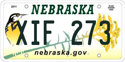 NE license plate XIF273