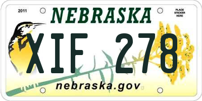 NE license plate XIF278