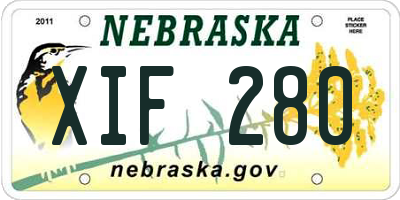 NE license plate XIF280