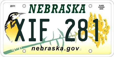 NE license plate XIF281