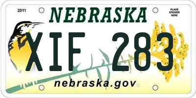 NE license plate XIF283