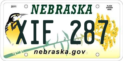 NE license plate XIF287