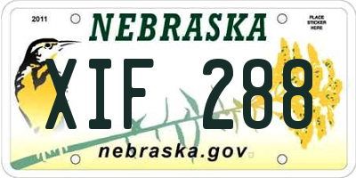 NE license plate XIF288