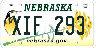 NE license plate XIF293