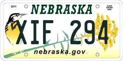 NE license plate XIF294