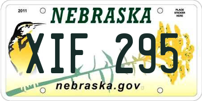 NE license plate XIF295