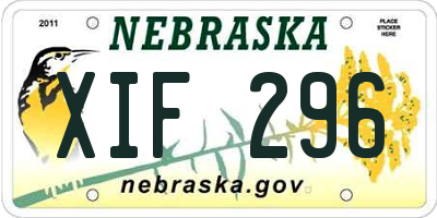 NE license plate XIF296
