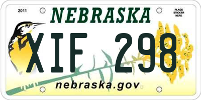 NE license plate XIF298