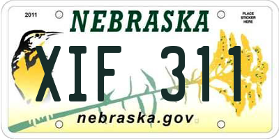 NE license plate XIF311