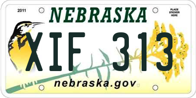 NE license plate XIF313