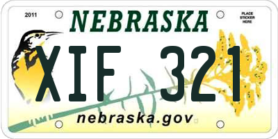 NE license plate XIF321