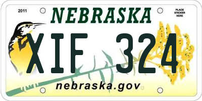 NE license plate XIF324