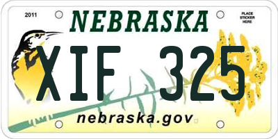 NE license plate XIF325