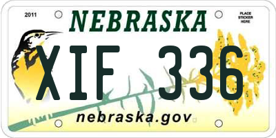 NE license plate XIF336