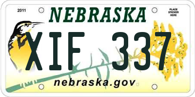NE license plate XIF337