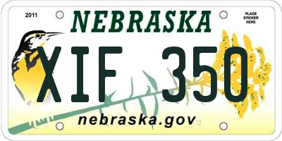 NE license plate XIF350