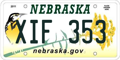 NE license plate XIF353
