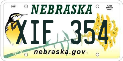 NE license plate XIF354