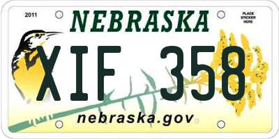 NE license plate XIF358
