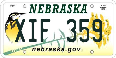 NE license plate XIF359