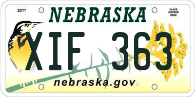 NE license plate XIF363