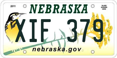 NE license plate XIF379