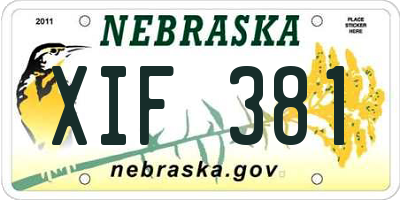 NE license plate XIF381