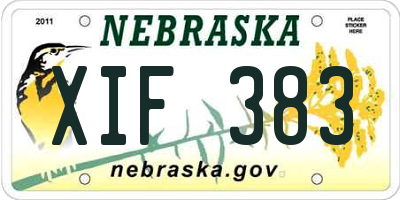 NE license plate XIF383