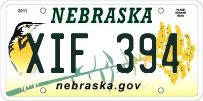 NE license plate XIF394