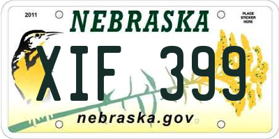 NE license plate XIF399
