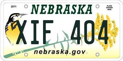 NE license plate XIF404