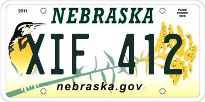 NE license plate XIF412