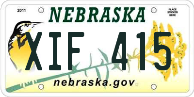 NE license plate XIF415