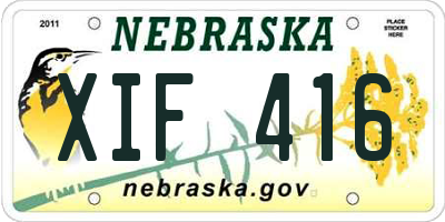 NE license plate XIF416