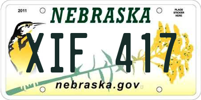 NE license plate XIF417