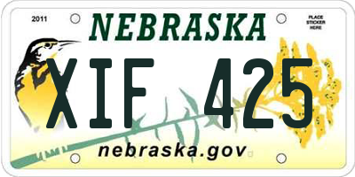 NE license plate XIF425