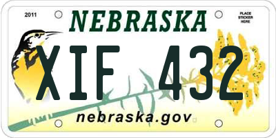 NE license plate XIF432