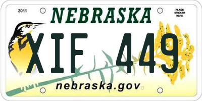 NE license plate XIF449